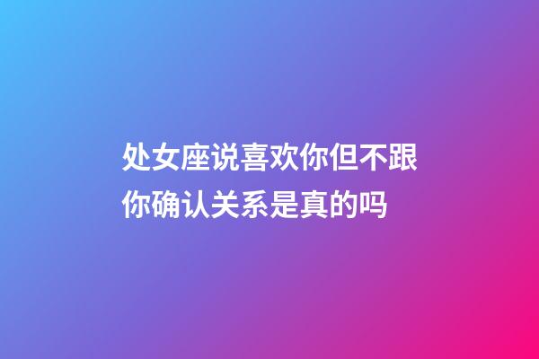处女座说喜欢你但不跟你确认关系是真的吗-第1张-星座运势-玄机派