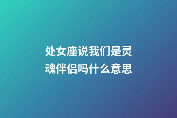 处女座说我们是灵魂伴侣吗什么意思-第1张-星座运势-玄机派