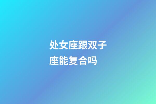 处女座跟双子座能复合吗-第1张-星座运势-玄机派