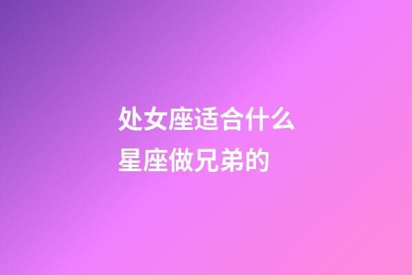 处女座适合什么星座做兄弟的-第1张-星座运势-玄机派