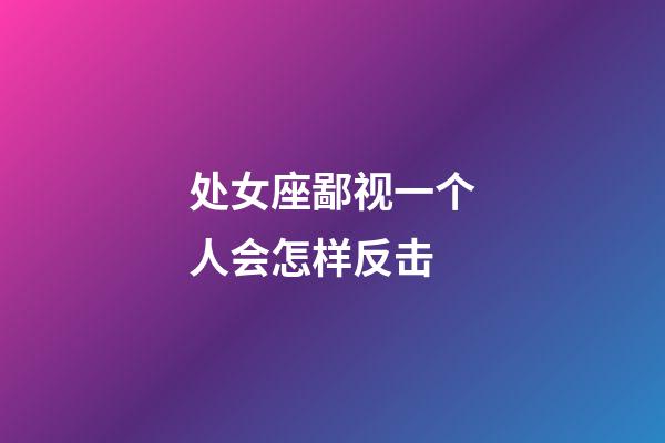 处女座鄙视一个人会怎样反击-第1张-星座运势-玄机派