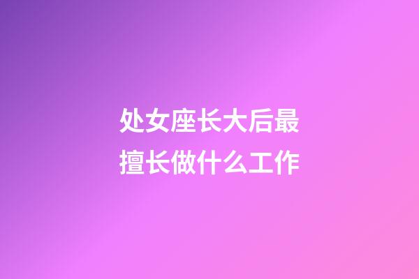 处女座长大后最擅长做什么工作-第1张-星座运势-玄机派