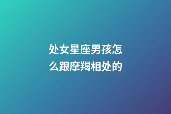 处女星座男孩怎么跟摩羯相处的-第1张-星座运势-玄机派