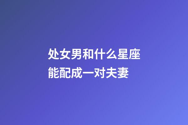 处女男和什么星座能配成一对夫妻-第1张-星座运势-玄机派