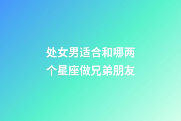 处女男适合和哪两个星座做兄弟朋友-第1张-星座运势-玄机派