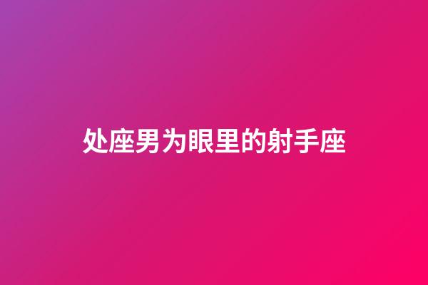 处座男为眼里的射手座-第1张-星座运势-玄机派