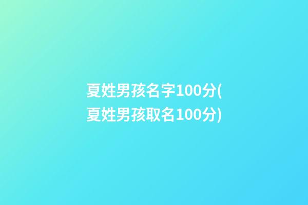 夏姓男孩名字100分(夏姓男孩取名100分)
