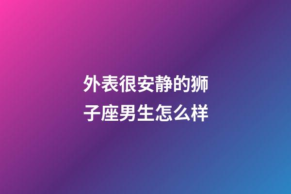外表很安静的狮子座男生怎么样-第1张-星座运势-玄机派