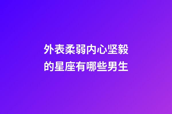 外表柔弱内心坚毅的星座有哪些男生-第1张-星座运势-玄机派