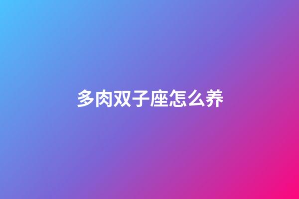 多肉双子座怎么养-第1张-星座运势-玄机派