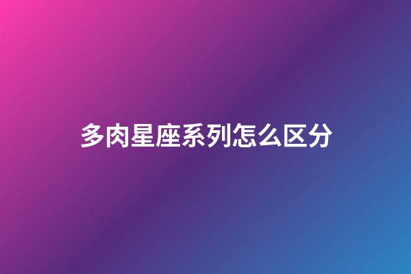 多肉星座系列怎么区分-第1张-星座运势-玄机派