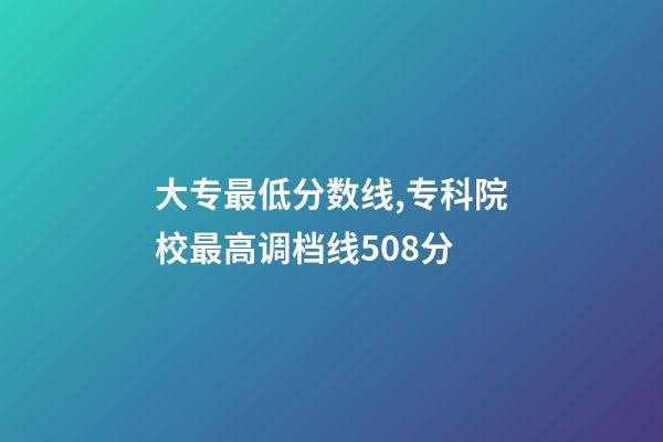 大专最低分数线,专科院校最高调档线508分-第1张-观点-玄机派