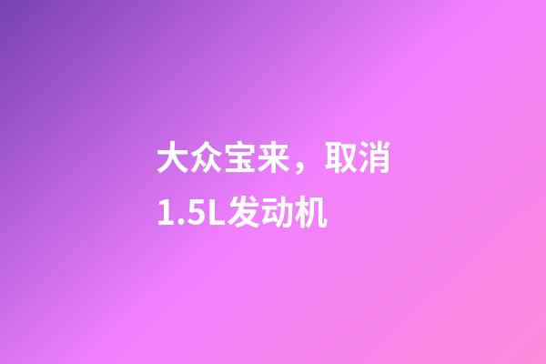 大众宝来，取消1.5L发动机-第1张-观点-玄机派