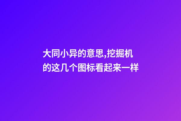 大同小异的意思,挖掘机的这几个图标看起来一样-第1张-观点-玄机派