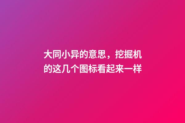 大同小异的意思，挖掘机的这几个图标看起来一样-第1张-观点-玄机派