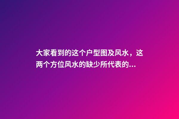 大家看到的这个户型图及风水，这两个方位风水的缺少所代表的方面
