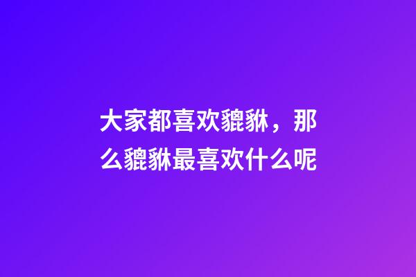 大家都喜欢貔貅，那么貔貅最喜欢什么呢