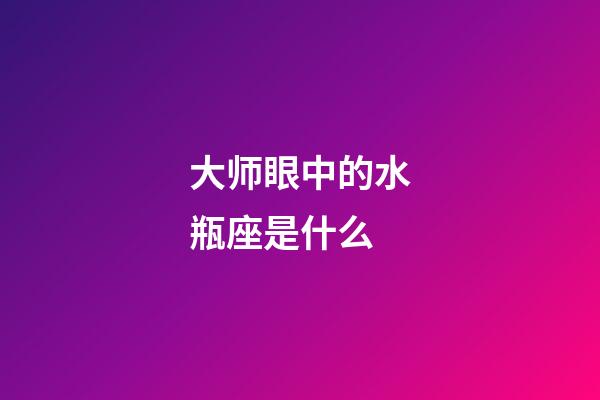 大师眼中的水瓶座是什么-第1张-星座运势-玄机派