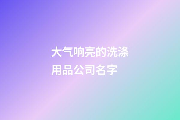 大气响亮的洗涤用品公司名字