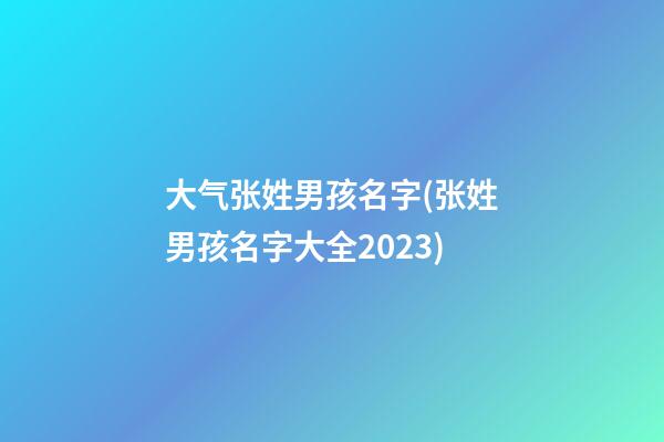 大气张姓男孩名字(张姓男孩名字大全2023)