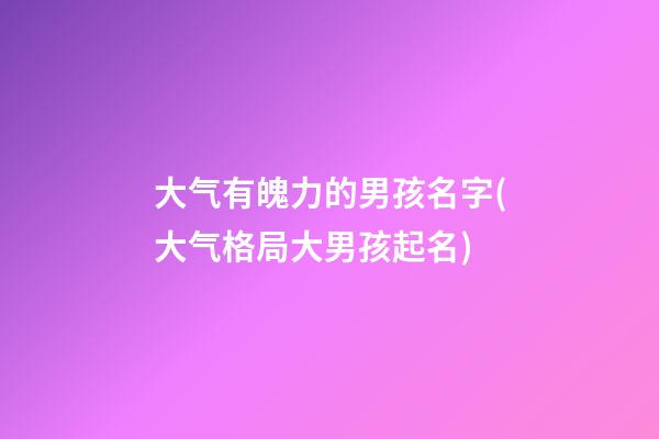 大气有魄力的男孩名字(大气格局大男孩起名)