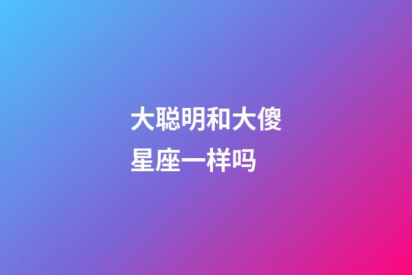 大聪明和大傻星座一样吗-第1张-星座运势-玄机派