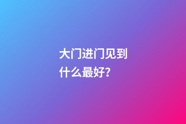 大门进门见到什么最好？