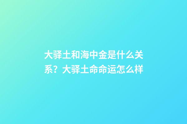 大驿土和海中金是什么关系？大驿土命命运怎么样