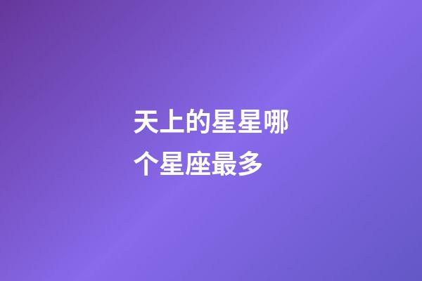 天上的星星哪个星座最多-第1张-星座运势-玄机派