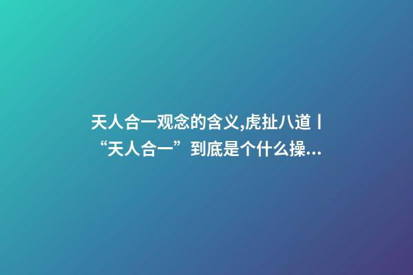天人合一观念的含义,虎扯八道丨“天人合一”到底是个什么操作!-第1张-观点-玄机派