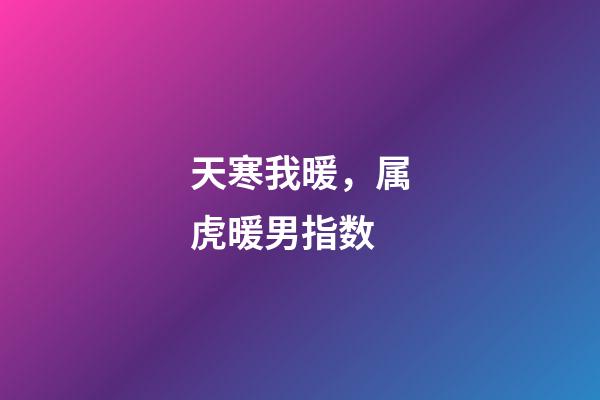 天寒我暖，属虎暖男指数