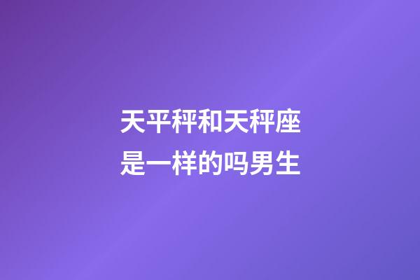 天平秤和天秤座是一样的吗男生-第1张-星座运势-玄机派