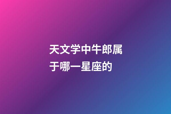 天文学中牛郎属于哪一星座的