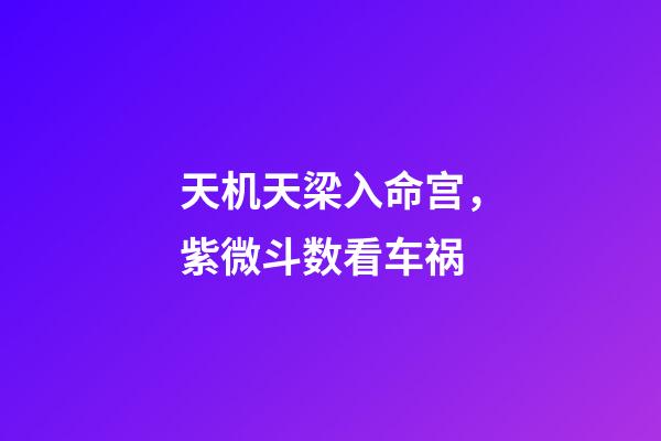 天机天梁入命宫，紫微斗数看车祸-第1张-观点-玄机派
