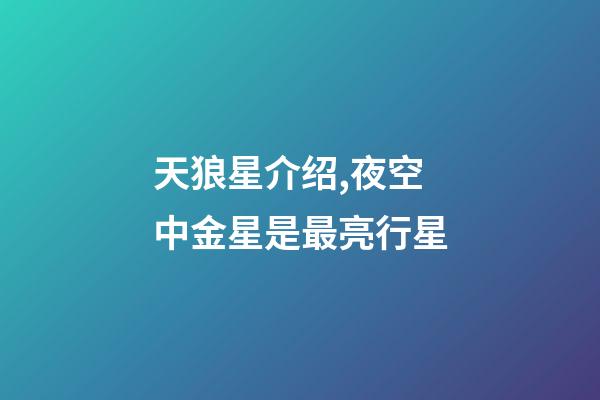 天狼星介绍,夜空中金星是最亮行星-第1张-观点-玄机派
