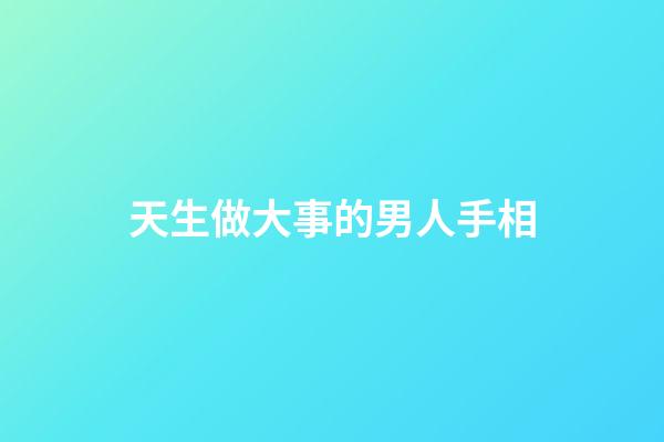 天生做大事的男人手相