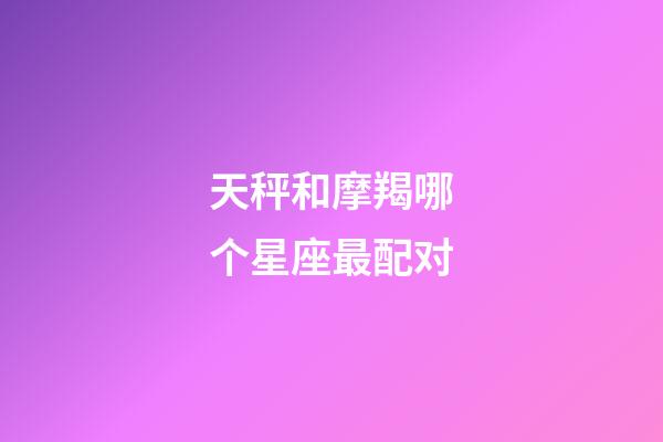 天秤和摩羯哪个星座最配对-第1张-星座运势-玄机派