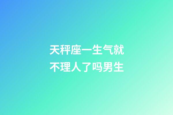 天秤座一生气就不理人了吗男生-第1张-星座运势-玄机派