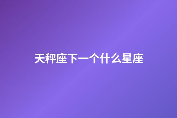 天秤座下一个什么星座-第1张-星座运势-玄机派