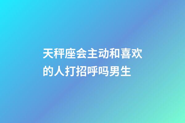天秤座会主动和喜欢的人打招呼吗男生-第1张-星座运势-玄机派