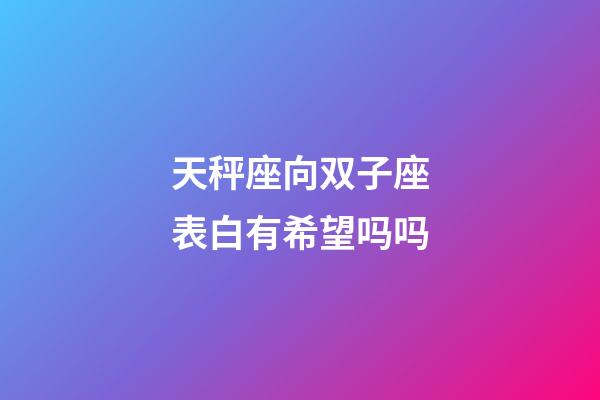 天秤座向双子座表白有希望吗吗-第1张-星座运势-玄机派