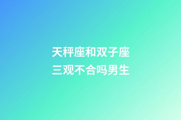 天秤座和双子座三观不合吗男生-第1张-星座运势-玄机派