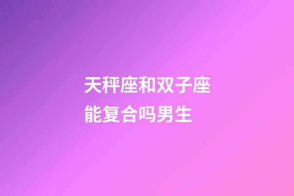 天秤座和双子座能复合吗男生-第1张-星座运势-玄机派