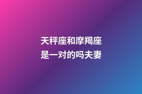 天秤座和摩羯座是一对的吗夫妻-第1张-星座运势-玄机派