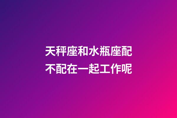 天秤座和水瓶座配不配在一起工作呢-第1张-星座运势-玄机派