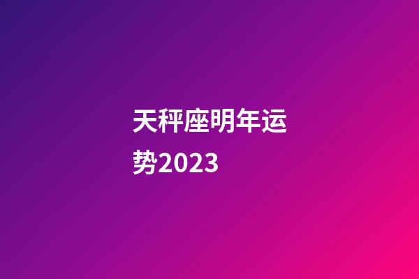 天秤座明年运势2023-第1张-星座运势-玄机派