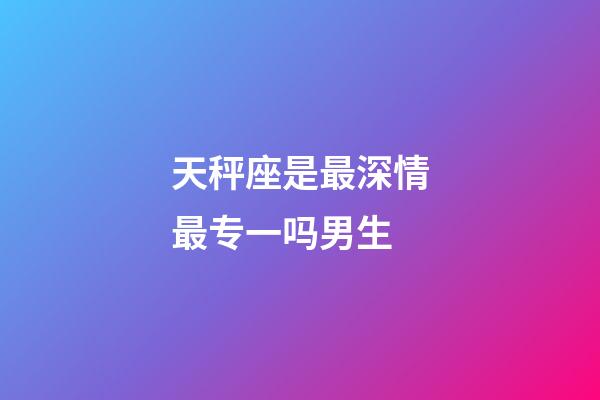 天秤座是最深情最专一吗男生-第1张-星座运势-玄机派