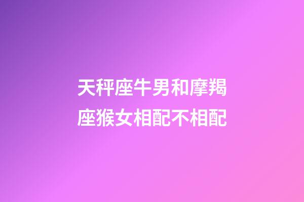 天秤座牛男和摩羯座猴女相配不相配-第1张-星座运势-玄机派