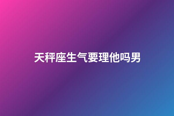 天秤座生气要理他吗男-第1张-星座运势-玄机派