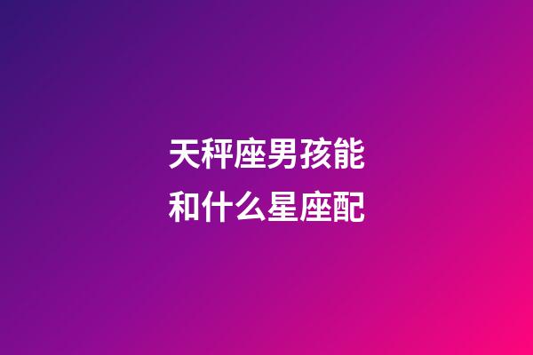 天秤座男孩能和什么星座配-第1张-星座运势-玄机派